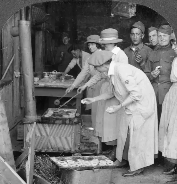 Framed Print : Doughnuts for doughboys, Montabaur on the Rhine, Germany, c1918-c1919. Artist: Keystone View Company Framed Print : Doughnuts for doughboys, Montabaur on the Rhine, Germany, c1918-c1919. Artist: Keystone View Company