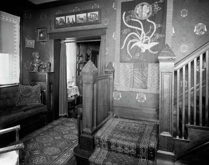 Framed Print : Douglas residence, hall & stairway, Detroit, Mich. between 1905 and 1915. Creator: Unknown. Douglas residence, hall & stairway, Detroit, Mich. between 1905 and 1915. Creator: Unknown Framed Print : Douglas residence, hall & stairway, Detroit, Mich. between 1905 and 1915. Creator: Unknown. Douglas residence, hall & stairway, Detroit, Mich. between 1905 and 1915. Creator: Unknown