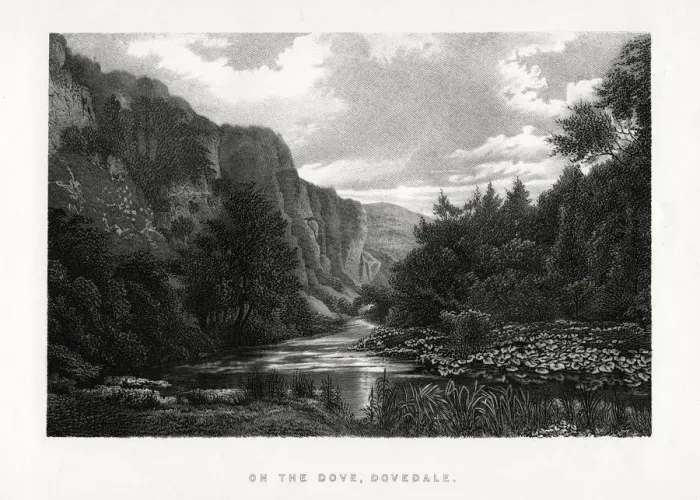 Framed Print : The Dove, Dovedale, Derbyshire, 1896 Framed Print : The Dove, Dovedale, Derbyshire, 1896