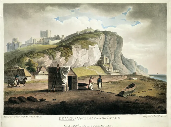 Framed Print : Dover Castle from the Beach, Dover, Kent, 1801. Creator: Francis Jukes. Dover Castle from the Beach, Dover, Kent, 1801. Creator: Francis Jukes Framed Print : Dover Castle from the Beach, Dover, Kent, 1801. Creator: Francis Jukes. Dover Castle from the Beach, Dover, Kent, 1801. Creator: Francis Jukes