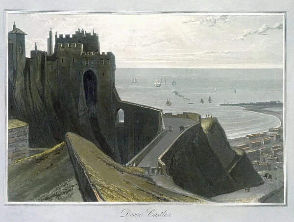 Dover Castle, Kent, 1823. Artist: William Daniell
