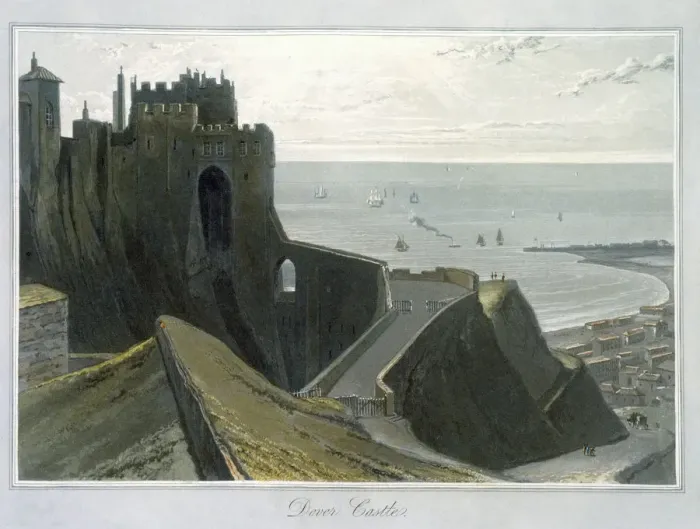Framed Print : Dover Castle, Kent, 1823. Artist: William Daniell Framed Print : Dover Castle, Kent, 1823. Artist: William Daniell