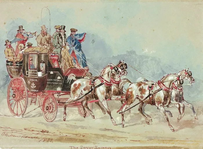 Framed Print : The Dover Express, 1832. Creator: Charles B Newhouse