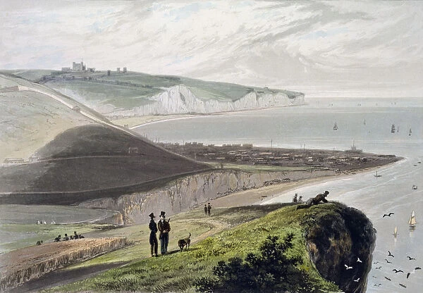 Dover, from Shakespeares Cliff, Kent, 1829. Artist: William Daniell