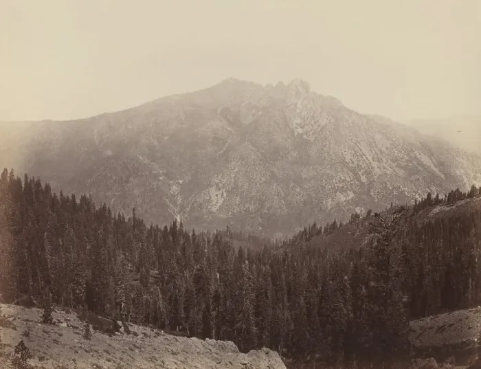 Framed Print : Downeville Butte, 1860s. Creator: Carleton Emmons Watkins Framed Print : Downeville Butte, 1860s. Creator: Carleton Emmons Watkins