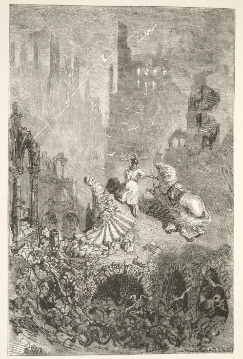 Framed Print : The Downfall of King Pellams Castle, from Stories of the Days of King Arthur by Framed Print : The Downfall of King Pellams Castle, from Stories of the Days of King Arthur by