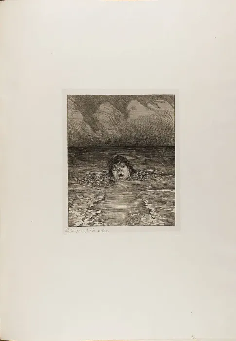 Framed Print : Downfall, plate twelve from A Life, 1884. Creator: Max Klinger