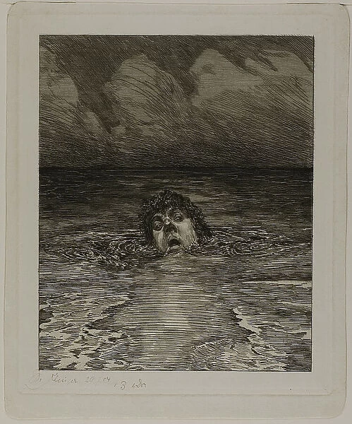Downfall, plate twelve from A Life, 1884. Creator: Max Klinger