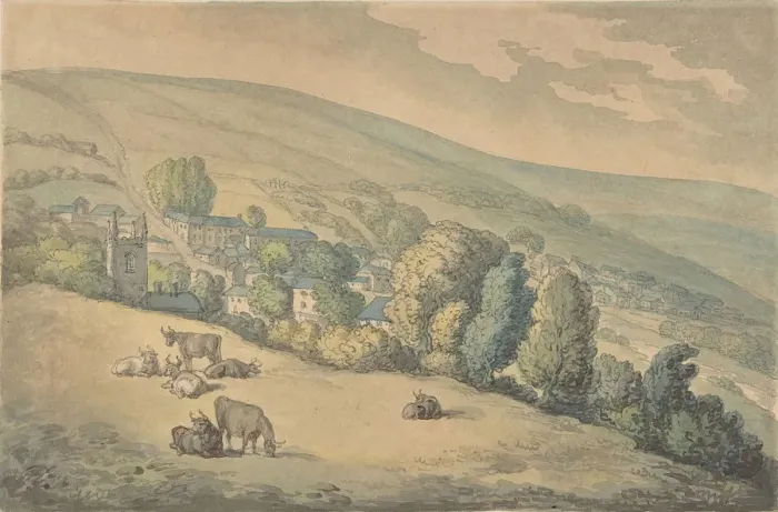 Framed Print : Downlands, Sussex, 1780-1827. Creator: Thomas Rowlandson Framed Print : Downlands, Sussex, 1780-1827. Creator: Thomas Rowlandson