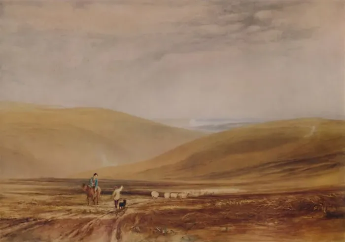 Framed Print : The Downs near Beachy Head, 1844, (1935). Artist: Anthony Vandyke Copley Fielding Framed Print : The Downs near Beachy Head, 1844, (1935). Artist: Anthony Vandyke Copley Fielding