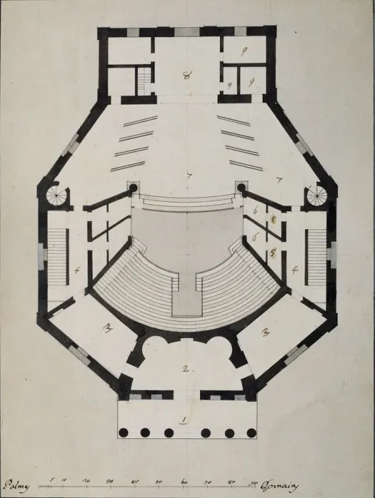 Framed Print : Downstairs Floor Plan. Artist: Quarenghi, Giacomo Antonio Domenico (1744-1817) Framed Print : Downstairs Floor Plan. Artist: Quarenghi, Giacomo Antonio Domenico (1744-1817)