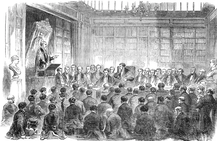 Framed Print : Dr. Alderson delivering the Harveian Oration, in the Theatre of the Royal College of Physicians, 185 Creator: Unknown Framed Print : Dr. Alderson delivering the Harveian Oration, in the Theatre of the Royal College of Physicians, 185 Creator: Unknown