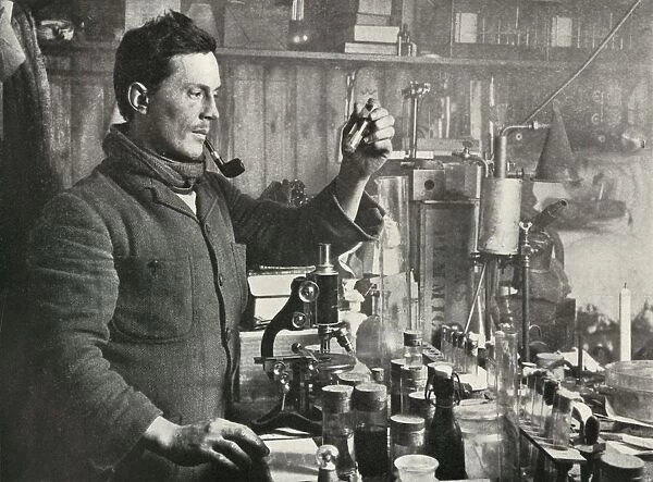 Dr. Atkinson in his Laboratory, 15 September 1911, (1913). Artist: Herbert Ponting