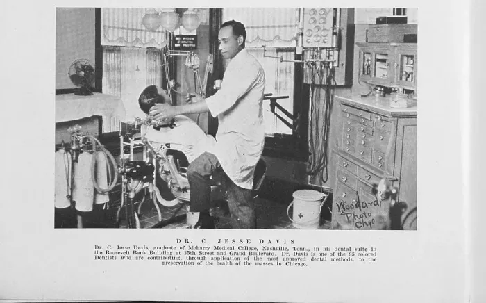 Framed Print : Dr. C. Jesse Davis, graduate of Meharry Medical College, Nashville, Tenn. in his dental... 1925. Creator: Unknown Framed Print : Dr. C. Jesse Davis, graduate of Meharry Medical College, Nashville, Tenn. in his dental... 1925. Creator: Unknown