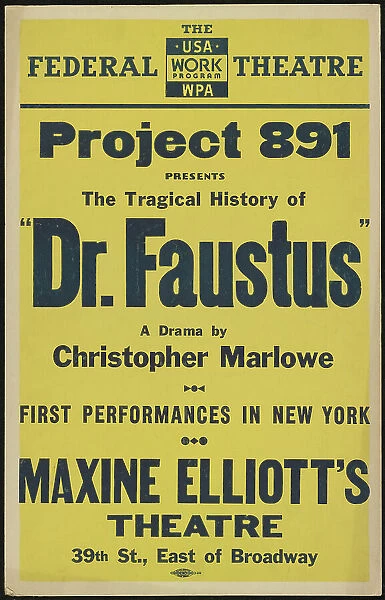 Dr. Faustus, New York, [1936]. Creator: Unknown