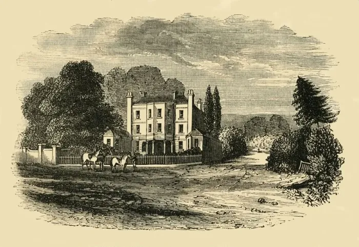 Framed Print : Dr. Glennies Academy, Dulwich Grove, in 1820, (c1878). Creator: Unknown Framed Print : Dr. Glennies Academy, Dulwich Grove, in 1820, (c1878). Creator: Unknown