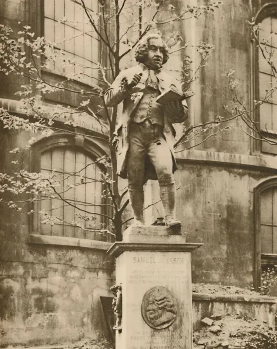 Framed Print : Dr. Johnson on his Pedestal, Whence He Can See Fleet Street, c1935. Creator: Donald McLeish Framed Print : Dr. Johnson on his Pedestal, Whence He Can See Fleet Street, c1935. Creator: Donald McLeish