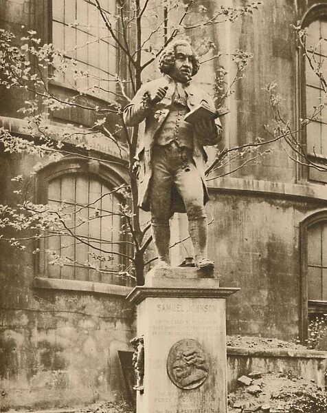 Dr. Johnson on his Pedestal, Whence He Can See Fleet Street, c1935. Creator: Donald McLeish