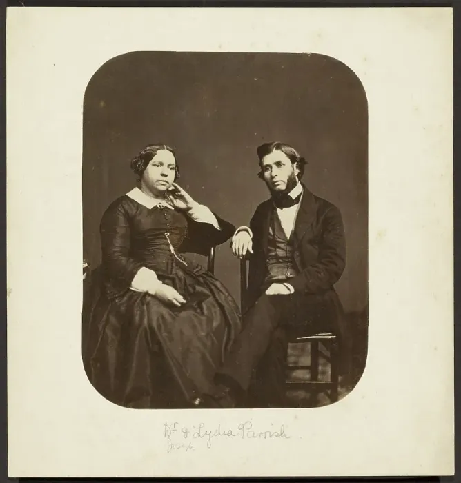 Framed Print : Dr. Joseph and Lydia Parrish, 1860s. Creator: Frederick Gutekunst Framed Print : Dr. Joseph and Lydia Parrish, 1860s. Creator: Frederick Gutekunst