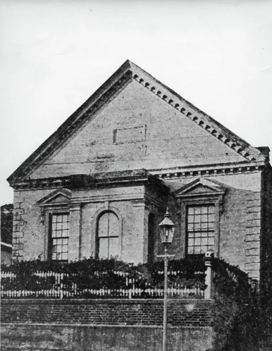 Framed Print : Dr Lang's United Church, William Street, 1850. Creator: Unknown. Dr Lang's United Church, William Street, 1850. Creator: Unknown