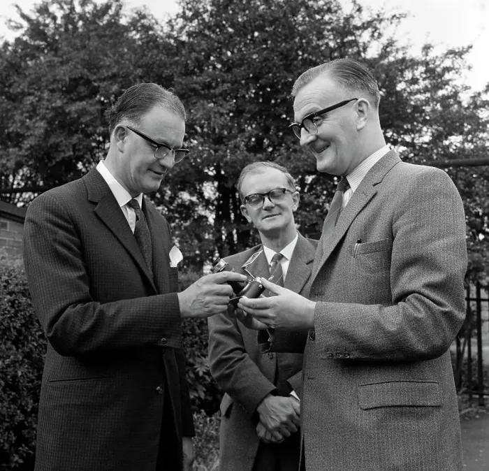 Framed Print : Dr Lowe of ICI being presented with a camera, Denaby Main, South Yorkshire, 1962 Framed Print : Dr Lowe of ICI being presented with a camera, Denaby Main, South Yorkshire, 1962