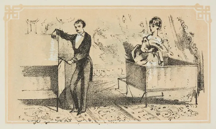 Framed Print : Dr. Lynn performs a magical illusion, 1870. Creator: Unknown Framed Print : Dr. Lynn performs a magical illusion, 1870. Creator: Unknown