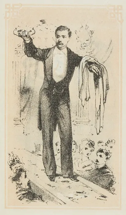 Framed Print : Dr. Lynn performs a magical illusion, 1870. Creator: Unknown Framed Print : Dr. Lynn performs a magical illusion, 1870. Creator: Unknown