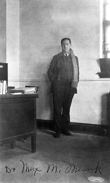 Dr. Max Munk, chief of aerodynamics, in his office at Langley, Virginia, USA, 1926