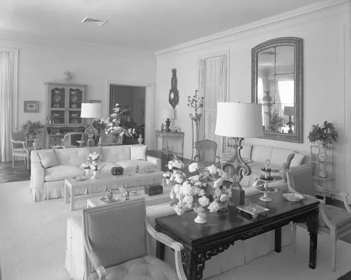 Framed Print : Dr. and Mrs. Leon Levy, residence at 1409 S. Ocean Blvd. Palm Beach, 1959. Creator: Gottscho-Schleisner, Inc Framed Print : Dr. and Mrs. Leon Levy, residence at 1409 S. Ocean Blvd. Palm Beach, 1959. Creator: Gottscho-Schleisner, Inc