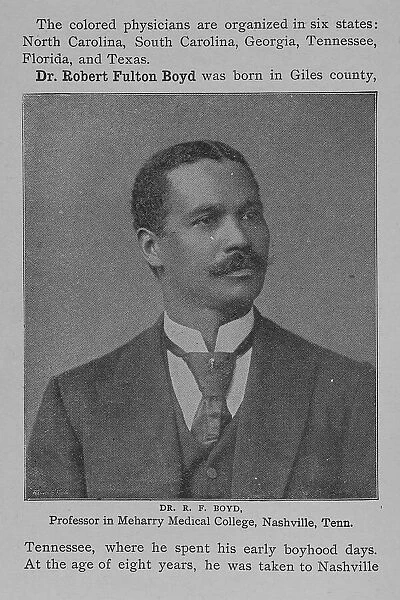 Dr. R.F. Boyd : Professor in Meharry Medical College, Nashville, Tenn. 1902. Creator: Unknown