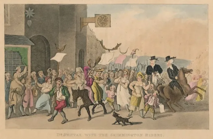 Framed Print : Dr Syntax with the Skimmington Riders, 1820. Artist: Thomas Rowlandson Framed Print : Dr Syntax with the Skimmington Riders, 1820. Artist: Thomas Rowlandson