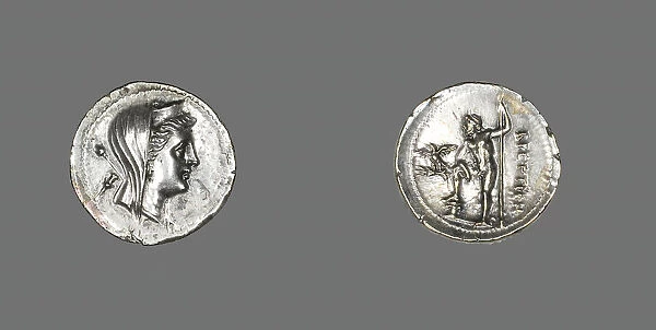 Drachm (Coin) Depicting the Nymph Amphitrite, 216-203 BCE. Creator: Unknown