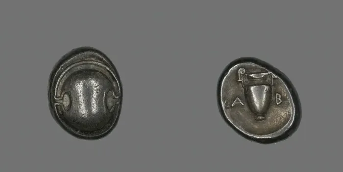 Framed Print : Drachm (Coin) Depicting a Shield, 5th-4th century BCE. Creator: Unknown Framed Print : Drachm (Coin) Depicting a Shield, 5th-4th century BCE. Creator: Unknown