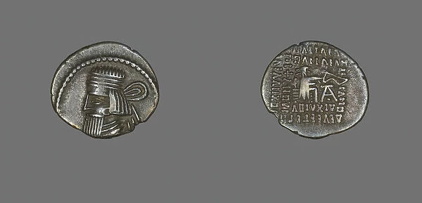 Drachm (Coin) Portraying King Gotarzes II, 40-51. Creator: Unknown