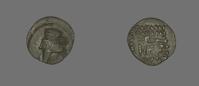 Framed Print : Drachm (Coin) Portraying King Mithradates IV, 130-47. Creator: Unknown Framed Print : Drachm (Coin) Portraying King Mithradates IV, 130-47. Creator: Unknown