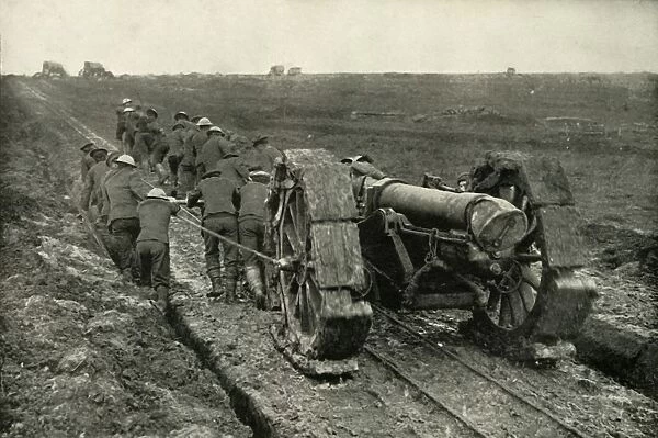 Dragging the Guns to New Advance Positions, (1919). Creator: Unknown