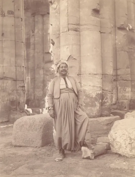 Framed Print : Dragoman in Temple, 1880s. Creator: Unknown Framed Print : Dragoman in Temple, 1880s. Creator: Unknown