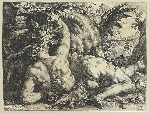 The Dragon Devouring the Companions of Cadmus, 1588. Creator: Hendrik Goltzius