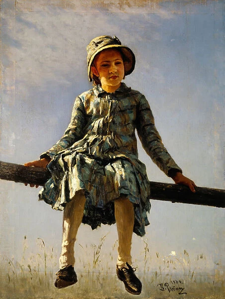 Dragonfly. Painters daughter portrait, 1884. Artist: Repin, Ilya Yefimovich (1844-1930)