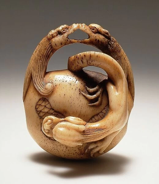 Dragons on Gong, Mid-19th century. Creator: Asakusa School