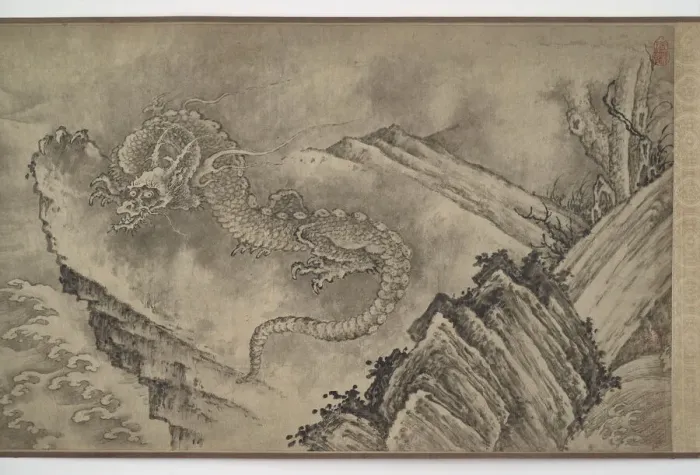 Framed Print : Eleven Dragons, Ming dynasty, 15th century?. Creator: Unknown Framed Print : Eleven Dragons, Ming dynasty, 15th century?. Creator: Unknown