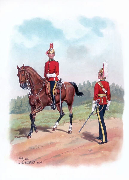 Dragoon guards, 1915. Artist: LE Buckell