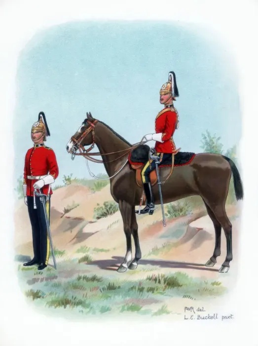 Framed Print : Dragoon guards, 1915. Artist: LE Buckell Framed Print : Dragoon guards, 1915. Artist: LE Buckell