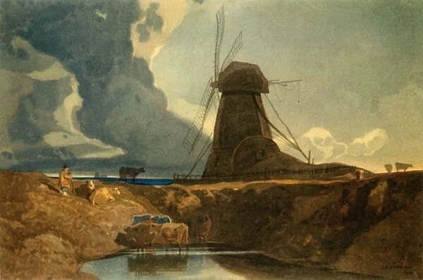 Draining Mill, Lincolnshire, 1810, (1947). Creator: John Sell Cotman