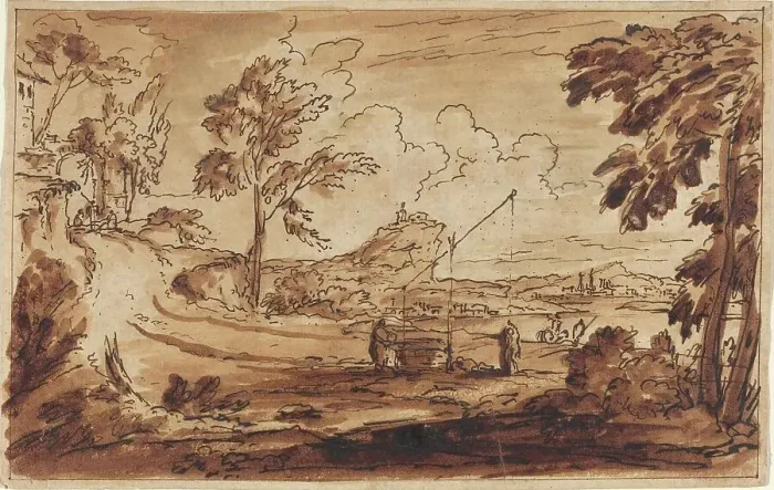 Framed Print : At the Dram Well, 17th century. Creator: Unknown Framed Print : At the Dram Well, 17th century. Creator: Unknown