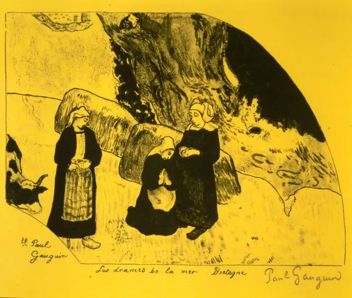 Framed Print : The Drama of the Sea, Brittany, from the Volpini Suite: Dessins lithographiques, 1889 Framed Print : The Drama of the Sea, Brittany, from the Volpini Suite: Dessins lithographiques, 1889