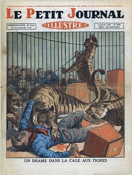 A drama in the tiger cage, 1931. Creator: Unknown
