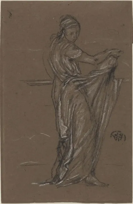 Framed Print : Draped Female Figure, 1870-1873. Creator: James Abbott McNeill Whistler Framed Print : Draped Female Figure, 1870-1873. Creator: James Abbott McNeill Whistler
