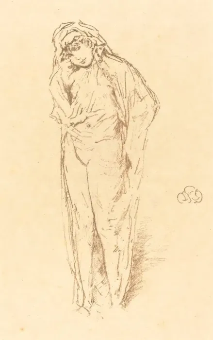 Framed Print : Draped Figure, Standing, 1891. Creator: James Abbott McNeill Whistler Framed Print : Draped Figure, Standing, 1891. Creator: James Abbott McNeill Whistler