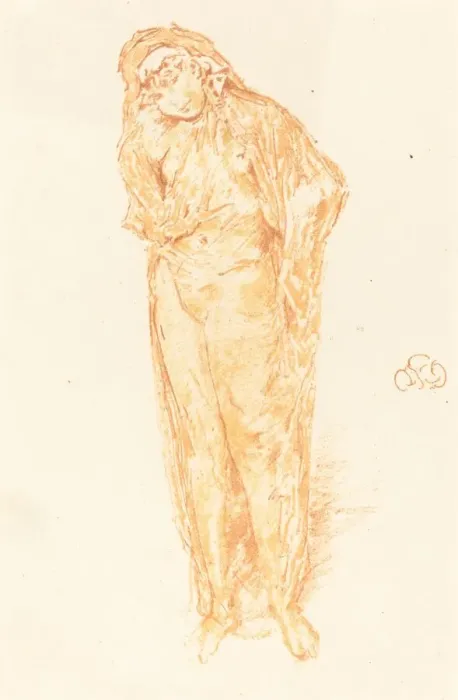 Framed Print : Draped Figure, Standing, 1891. Creator: James Abbott McNeill Whistler Framed Print : Draped Figure, Standing, 1891. Creator: James Abbott McNeill Whistler